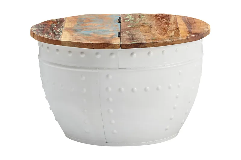 Sohvapöytä Clanton 60 cm Pyöreä, Ruskea/Valkoinen