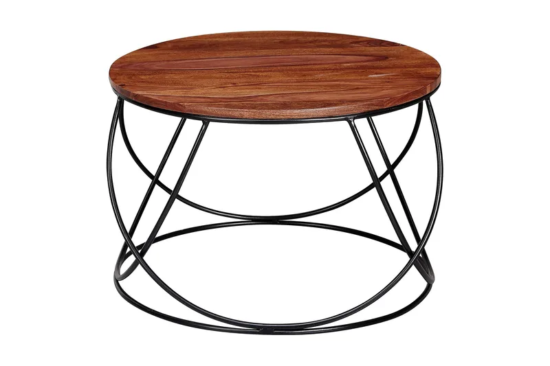 Sohvapöytä Clanton 60 cm Pyöreä, Puu/Ruskea/Musta