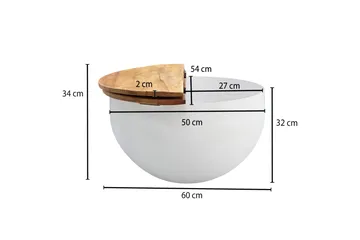 Sohvapöytä Clanton 60 cm Pyöreä - Ruskea/Valkoinen - Huonekalut - Pöytä & ruokailuryhmä - Sohvapöytä