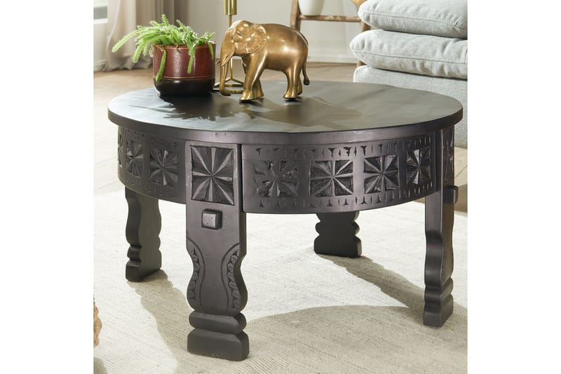 Sohvapöytä Clanton 60 cm Pyöreä - Musta - Huonekalut - Pöytä & ruokailuryhmä - Sohvapöytä