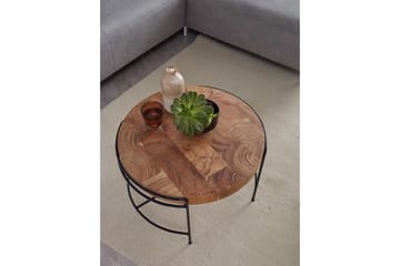 Sohvapöytä Clanton 62x40 cm Pyöreä - Ruskea/Musta - Huonekalut - Pöytä & ruokailuryhmä - Sohvapöytä