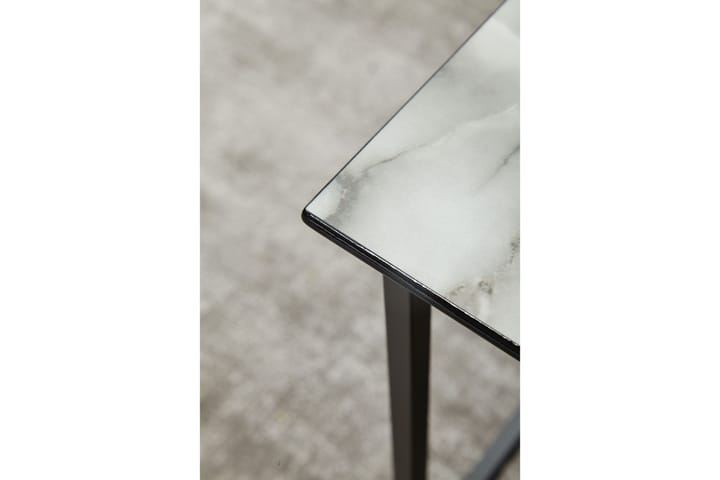 Sohvapöytä Clanton 80 cm Marmorikuvio - Valkoinen/Musta - Marmoripöydät - Sohvapöytä