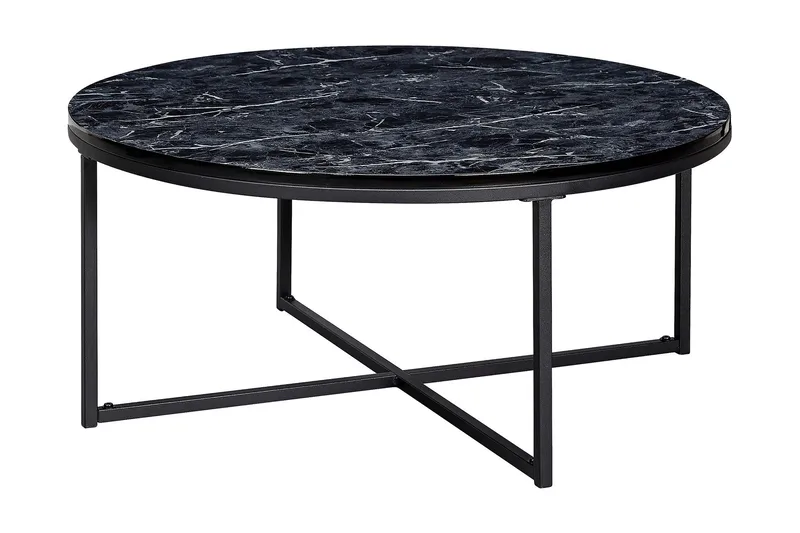 Sohvapöytä Clanton 80 cm Pyöreä, Musta/Harmaa