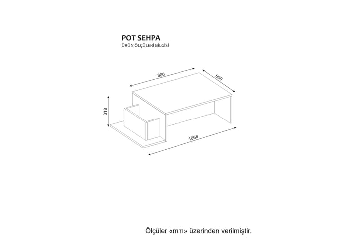 Sohvapöytä Clora 107 cm - Valkoinen/Beige - Sohvapöytä