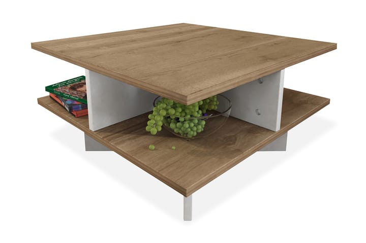Sohvapöytä Clora 60 cm - Pähkinänruskea/Valkoinen - Sohvapöytä