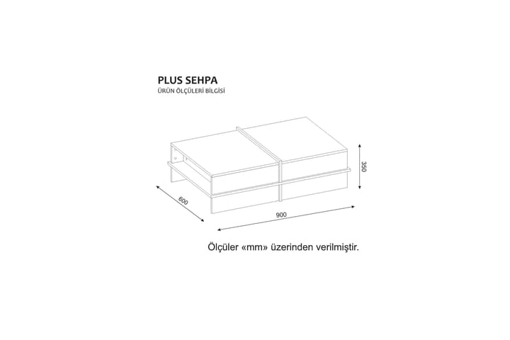 Sohvapöytä Clora 90 cm - Valkoinen/Pähkinänruskea - Sohvapöytä
