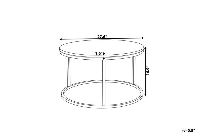 Sohvapöytä Corbelin 70 cm Pyöreä Marmorikuvio - Valkoinen/Kupari - Huonekalut - Pöytä & ruokailuryhmä - Sohvapöytä