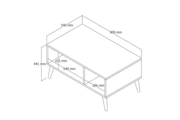 Sohvapöytä Cravans 90x54x90 cm - Tammi - Huonekalut - Pöytä & ruokailuryhmä - Sohvapöytä