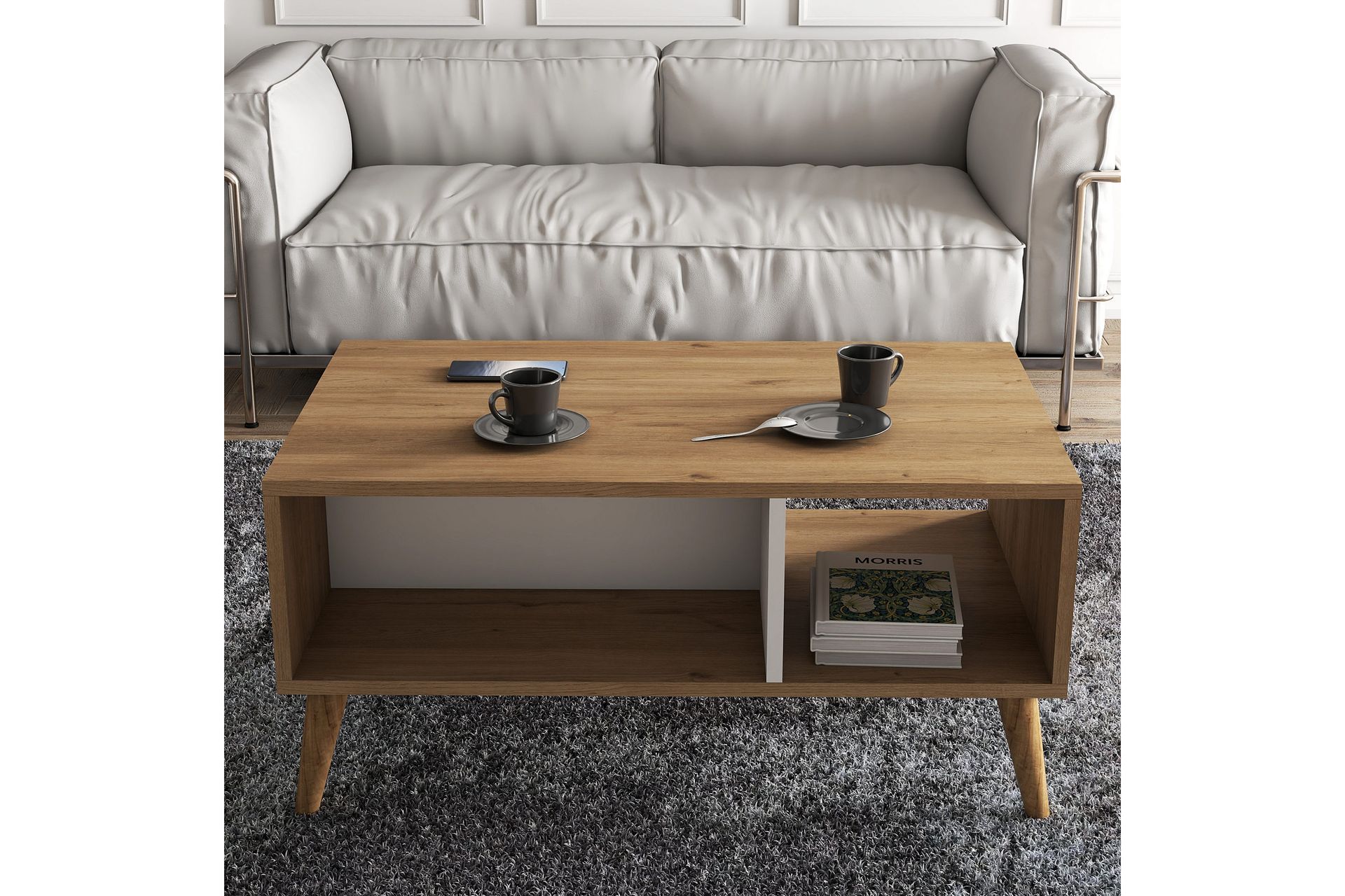 Sohvapöytä Cravans 90x54x90 cm - Tammi - Huonekalut - Pöytä & ruokailuryhmä - Sohvapöytä