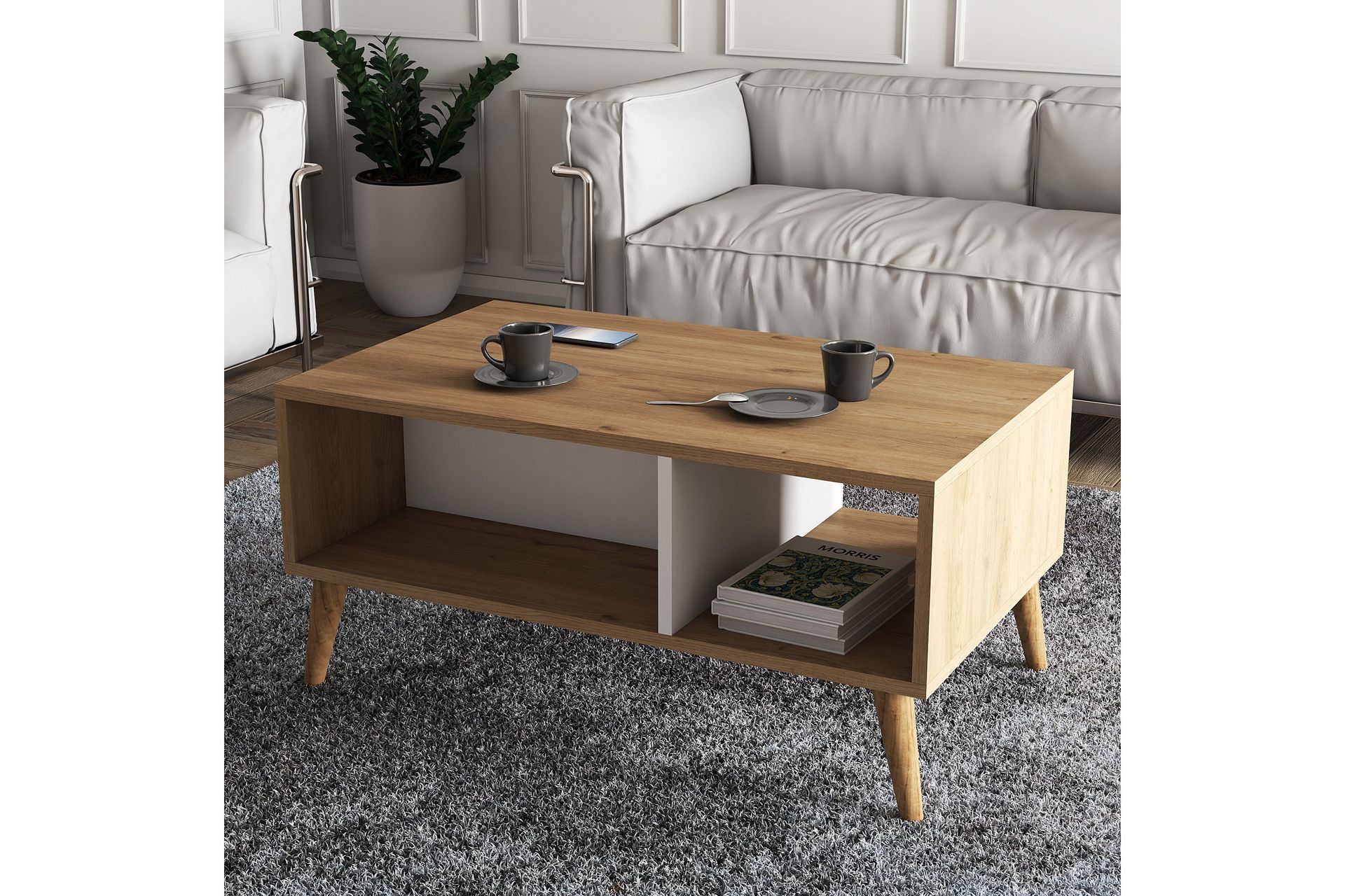 Sohvapöytä Cravans 90x54x90 cm - Tammi - Huonekalut - Pöytä & ruokailuryhmä - Sohvapöytä