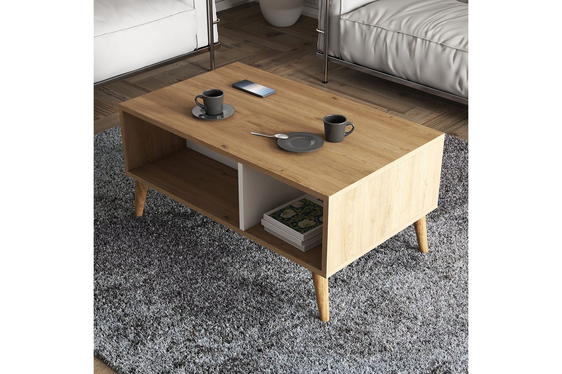 Sohvapöytä Cravans 90x54x90 cm - Tammi - Huonekalut - Pöytä & ruokailuryhmä - Sohvapöytä