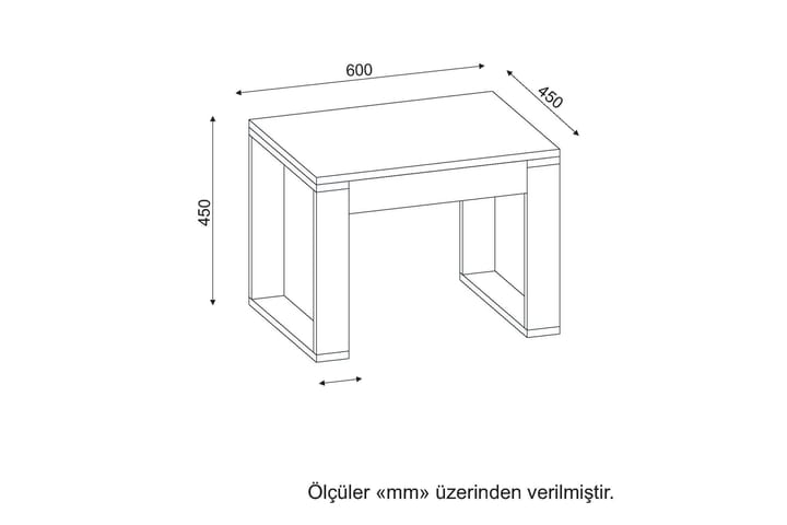 Sohvapöytä Crebb Pieni 60 cm - Valkoinen/Luonnonväri - Sohvapöytä