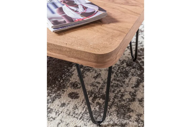 Sohvapöytä Cringle 115 cm - Akaasia/Musta - Huonekalut - Pöytä & ruokailuryhmä - Sohvapöytä