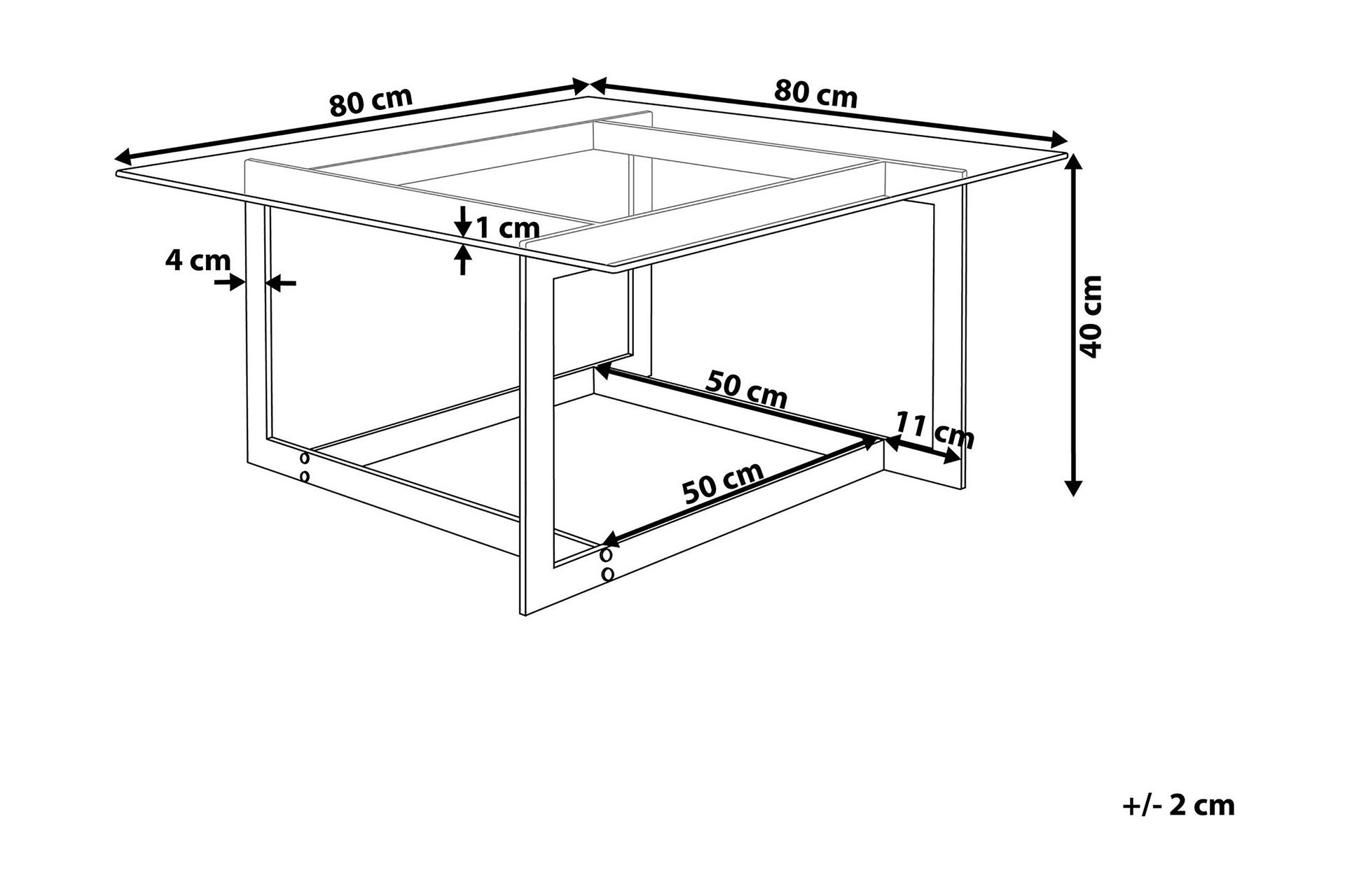 Sohvapöytä Crystal 80 cm - Huonekalut - Pöytä & ruokailuryhmä - Sohvapöytä