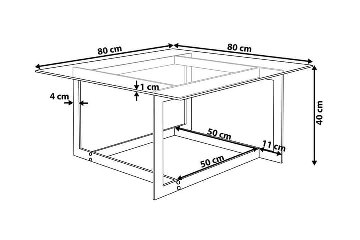 Sohvapöytä Crystal 80 cm - Sohvapöytä