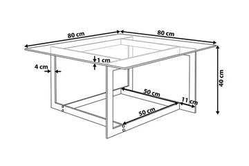 Sohvapöytä Crystal 80 cm - Huonekalut - Pöytä & ruokailuryhmä - Sohvapöytä
