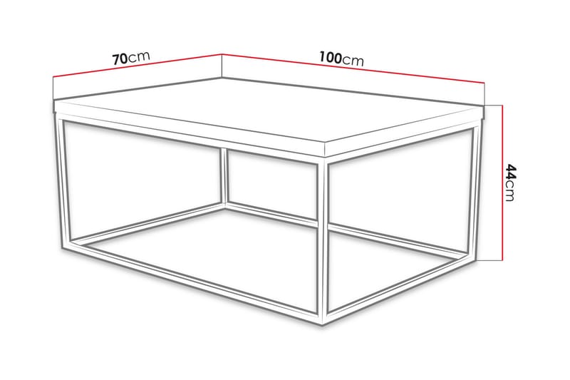 Sohvapöytä Cubinson 100 cm - Tammenväri/Musta - Huonekalut - Pöytä & ruokailuryhmä - Sohvapöytä