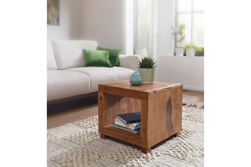 Sohvapöytä Cumens 50 cm Säilytyksellä Hylly - Massiivi Puu - Huonekalut - Pöytä & ruokailuryhmä - Sohvapöytä