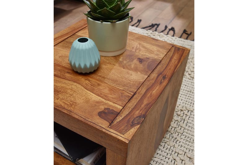 Sohvapöytä Cumens 50 cm Säilytyksellä Hylly - Massiivi Puu - Huonekalut - Pöytä & ruokailuryhmä - Sohvapöytä