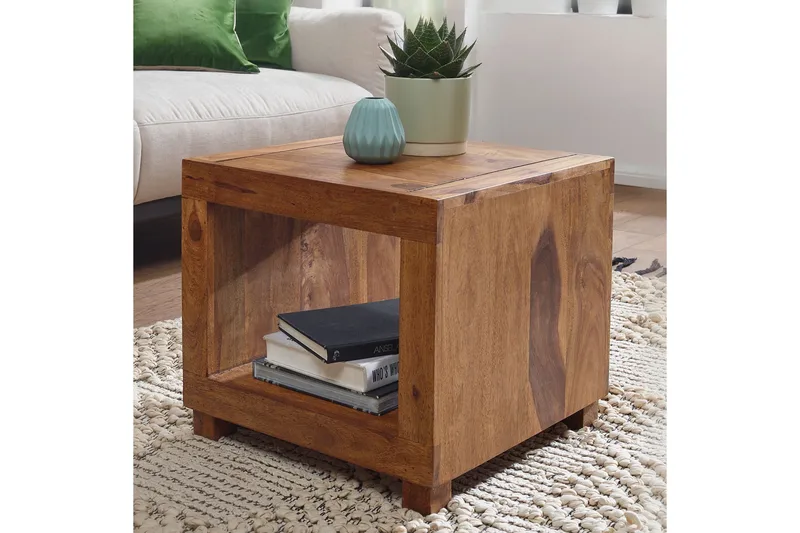 Sohvapöytä Cumens 50 cm Säilytyksellä Hylly - Massiivi Puu - Huonekalut - Pöytä & ruokailuryhmä - Sohvapöytä