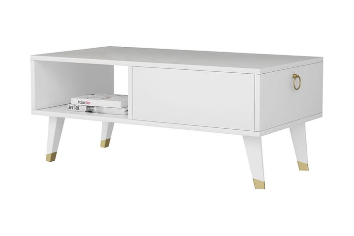 Sohvapöytä Damlarca 90x42,4x90 cm - Valkoinen - Sohvapöytä