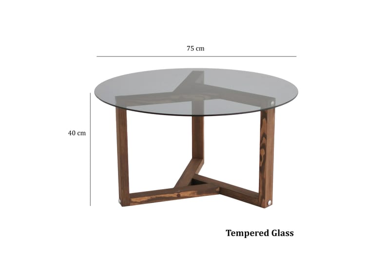 Sohvapöytä Dander 75 cm Pyöreä - Savunvärinen / tiikki - Sohvapöytä