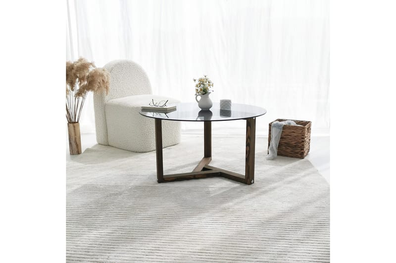 Sohvapöytä Dander 75 cm Pyöreä - Savunvärinen / tiikki - Huonekalut - Pöytä & ruokailuryhmä - Sohvapöytä