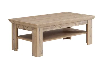 Sohvapöytä Deutch 120 cm Säilytyksellä Hylly+Laatikko - Ruskea - Huonekalut - Pöytä & ruokailuryhmä - Sohvapöytä - Sohvapöytä säilytystilalla