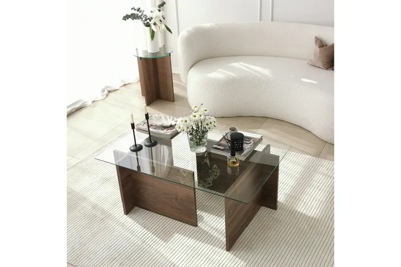 Sohvapöytä Dimants 105x40x105 cm - Ruskea - Huonekalut - Pöytä & ruokailuryhmä - Sohvapöytä