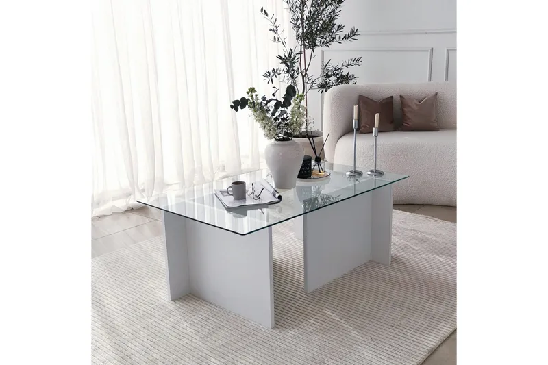 Sohvapöytä Dimants 105x40x105 cm - Valkoinen - Huonekalut - Pöytä & ruokailuryhmä - Sohvapöytä