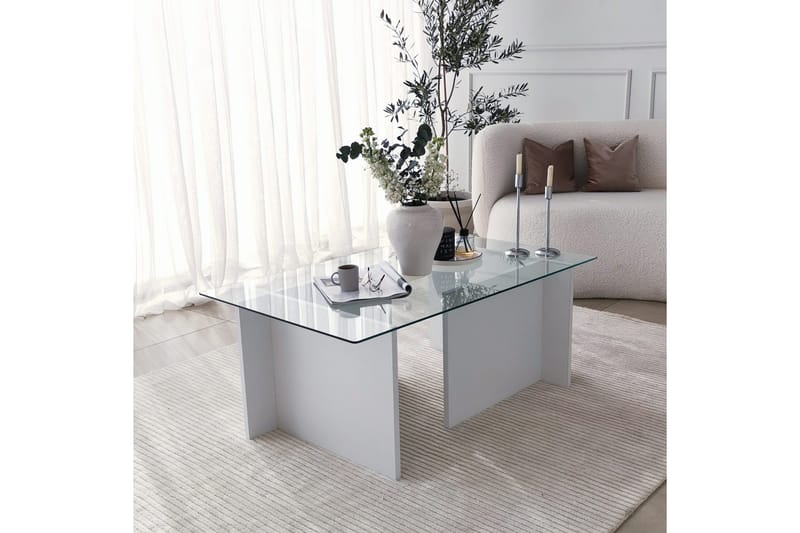 Sohvapöytä Dimants 105x40x105 cm - Valkoinen - Huonekalut - Pöytä & ruokailuryhmä - Sohvapöytä