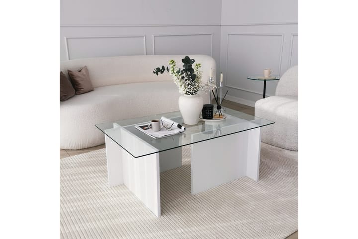 Sohvapöytä Dimants 105x40x105 cm - Valkoinen - Sohvapöytä