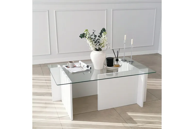 Sohvapöytä Dimants 105x40x105 cm - Valkoinen - Huonekalut - Pöytä & ruokailuryhmä - Sohvapöytä