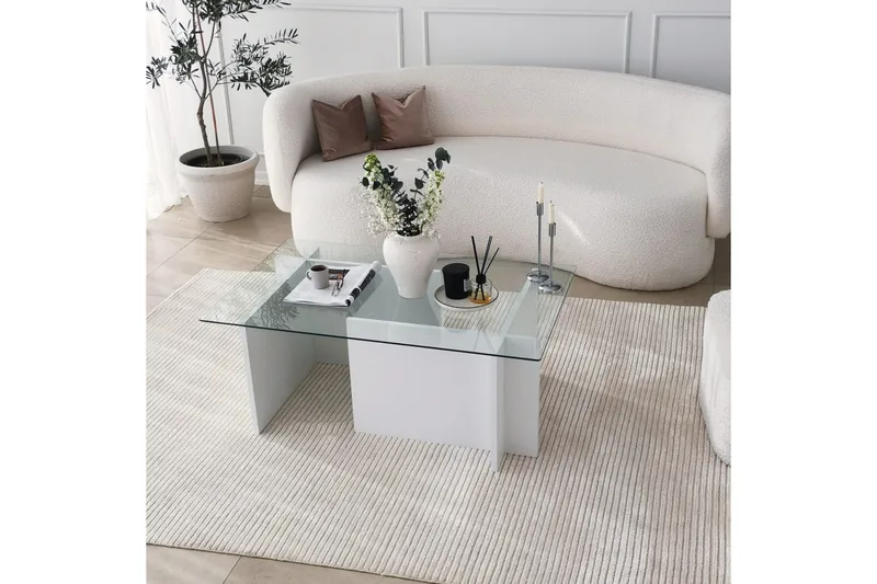 Sohvapöytä Dimants 105x40x105 cm - Valkoinen - Huonekalut - Pöytä & ruokailuryhmä - Sohvapöytä