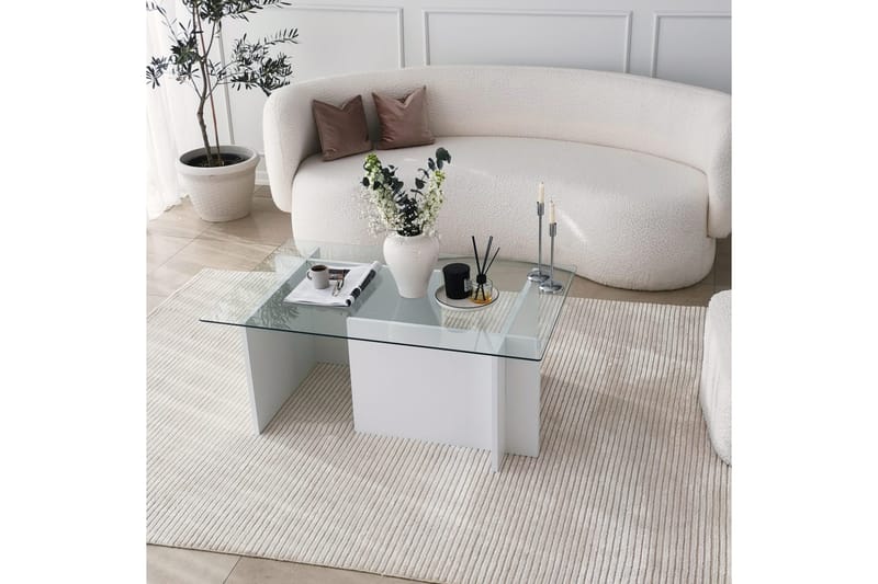 Sohvapöytä Dimants 105x40x105 cm - Valkoinen - Huonekalut - Pöytä & ruokailuryhmä - Sohvapöytä
