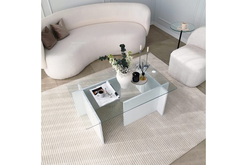 Sohvapöytä Dimants 105x40x105 cm - Valkoinen - Huonekalut - Pöytä & ruokailuryhmä - Sohvapöytä