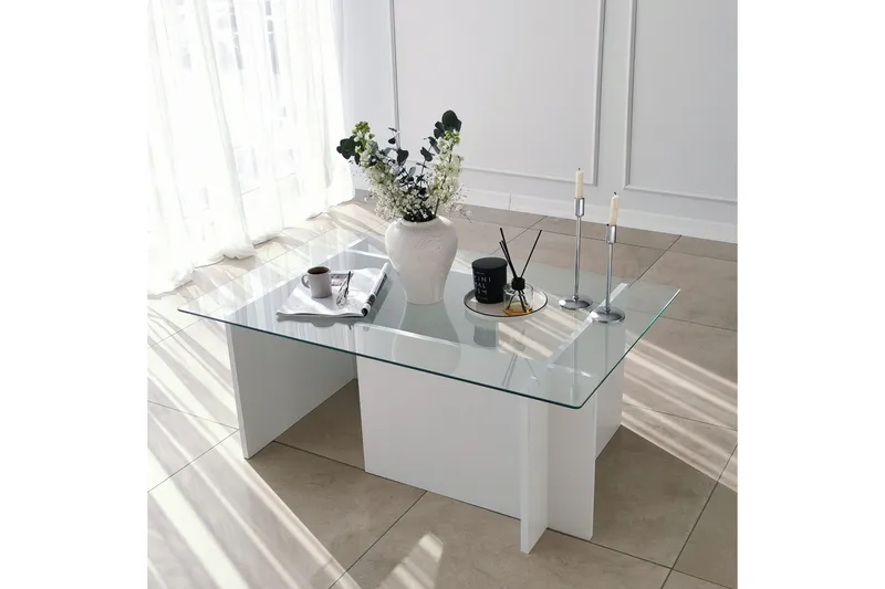 Sohvapöytä Dimants 105x40x105 cm - Valkoinen - Huonekalut - Pöytä & ruokailuryhmä - Sohvapöytä