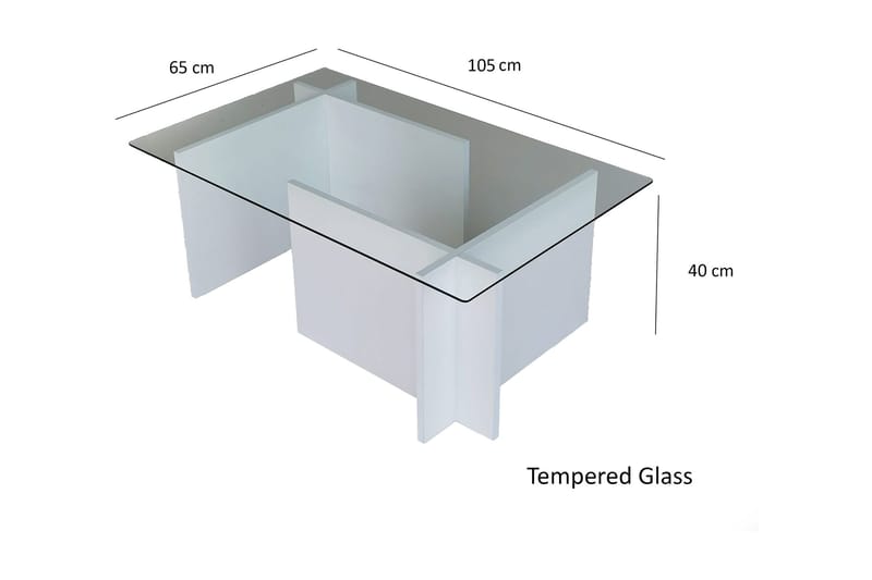 Sohvapöytä Dimants 105x40x105 cm - Valkoinen - Huonekalut - Pöytä & ruokailuryhmä - Sohvapöytä