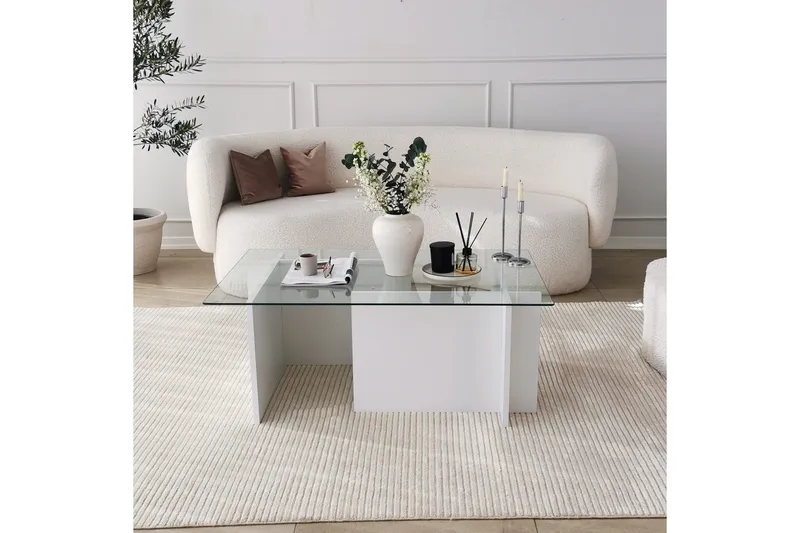 Sohvapöytä Dimants 105x40x105 cm - Valkoinen - Huonekalut - Pöytä & ruokailuryhmä - Sohvapöytä