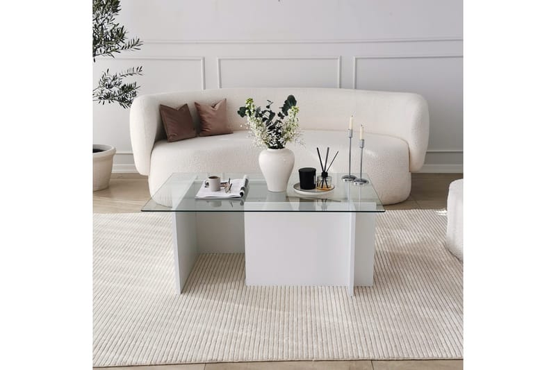 Sohvapöytä Dimants 105x40x105 cm - Valkoinen - Huonekalut - Pöytä & ruokailuryhmä - Sohvapöytä