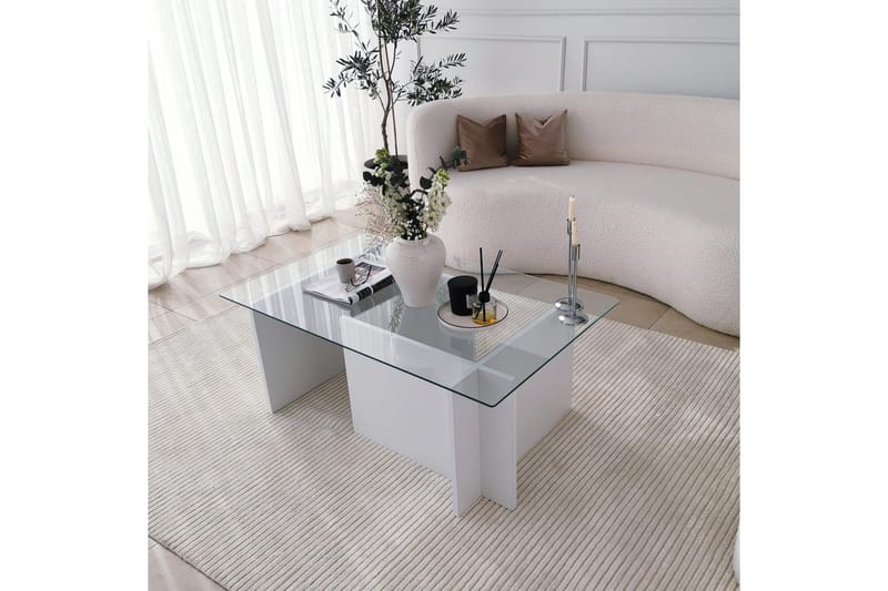 Sohvapöytä Dimants 105x40x105 cm - Valkoinen - Huonekalut - Pöytä & ruokailuryhmä - Sohvapöytä