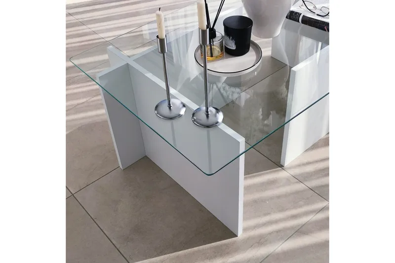 Sohvapöytä Dimants 105x40x105 cm - Valkoinen - Huonekalut - Pöytä & ruokailuryhmä - Sohvapöytä