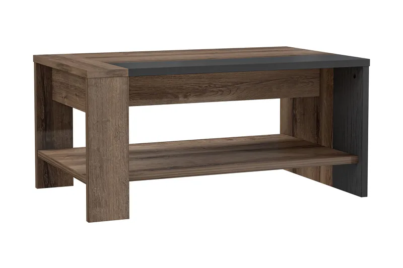 Sohvapöytä Dimitritov 90 cm, Ruskea/Musta