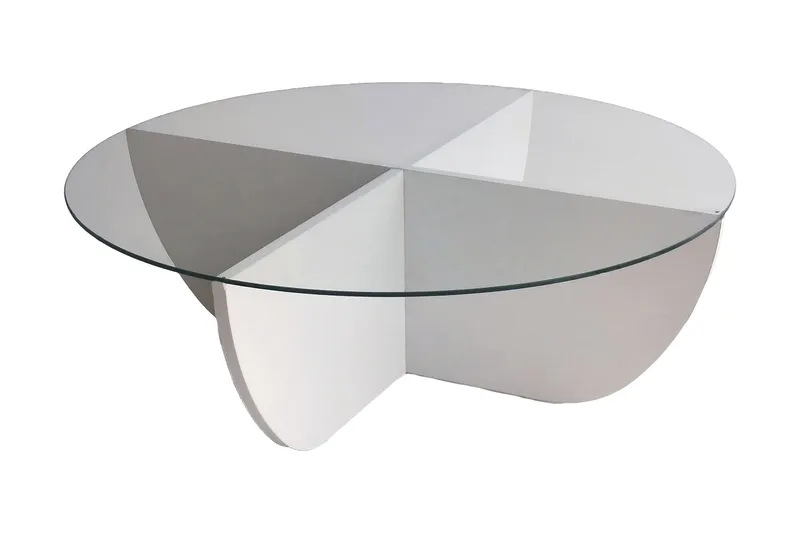 Sohvapöytä Dirk 90x30x90 cm Pyöreä, Valkoinen