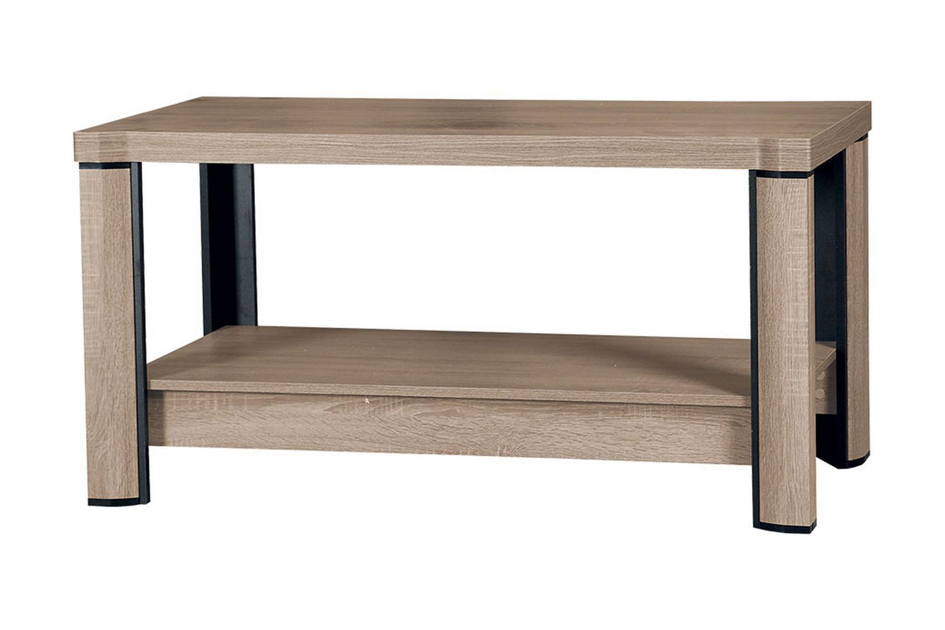 Sohvapöytä Domineck 120 cm Säilytyksellä Hylly - Tammenväri/Beige/Harmaa - Huonekalut - Pöytä & ruokailuryhmä - Sohvapöytä