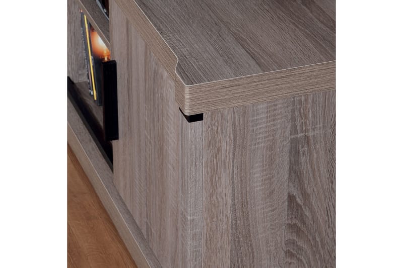 Sohvapöytä Domineck 120 cm Säilytyksellä Hylly - Tammenväri/Beige/Harmaa - Huonekalut - Pöytä & ruokailuryhmä - Sohvapöytä