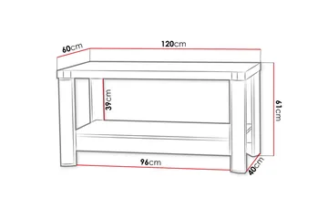 Sohvapöytä Domineck 120 cm Säilytyksellä Hylly - Tryffeli/Beige/Harmaa - Huonekalut - Pöytä & ruokailuryhmä - Sohvapöytä - Sohvapöytä säilytystilalla