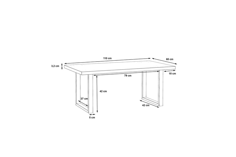 Sohvapöytä Doonisa 110 cm - Musta / Ruskea - Sohvapöytä