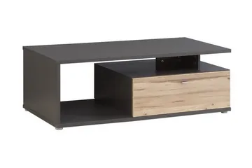 Sohvapöytä Dunnington 120 cm Säilytyksellä Hylly+Laatikko - Harmaa/Ruskea - Huonekalut - Pöytä & ruokailuryhmä - Sohvapöytä - Sohvapöytä säilytystilalla