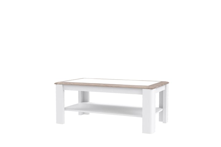 Sohvapöytä Dupnica 110 cm - Ruskea/Valkoinen - Sohvapöytä